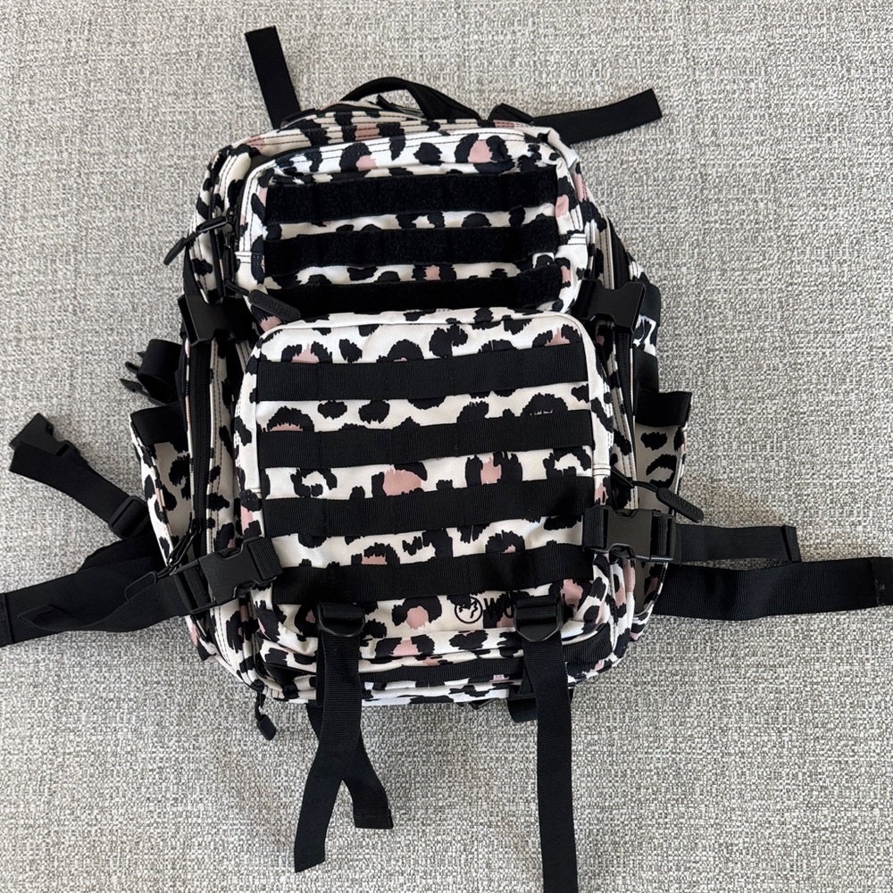WOLFPAK Leopard Print Backpack with Black Straps